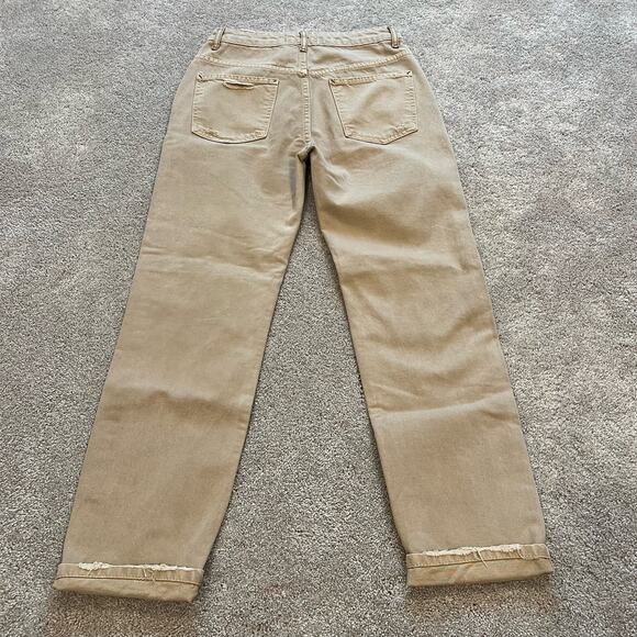 We The Free‎ Women's Tan Denim Jeans Distressed High Waist Straight Leg Size 25 - Picture 2 of 7
